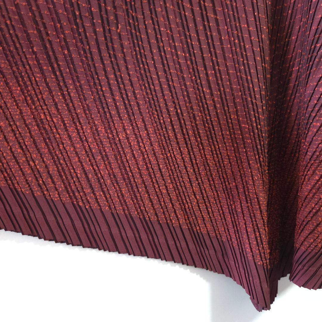 18aw ISSEY MIYAKE プリーツワンピース レッド イッセイミヤケ