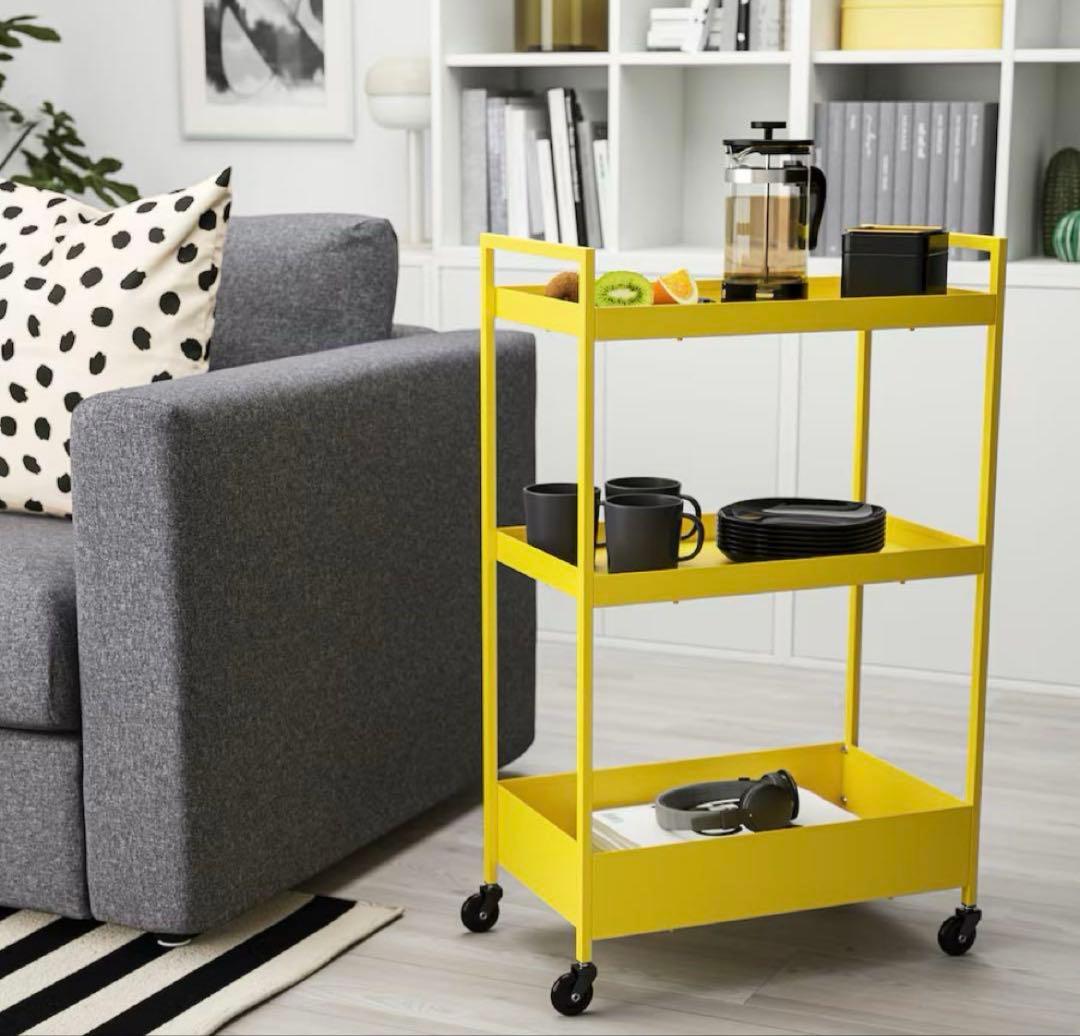 新品　未開封IKEA イケア　ニッサフォース キッチンワゴン　ブライトイエロー
