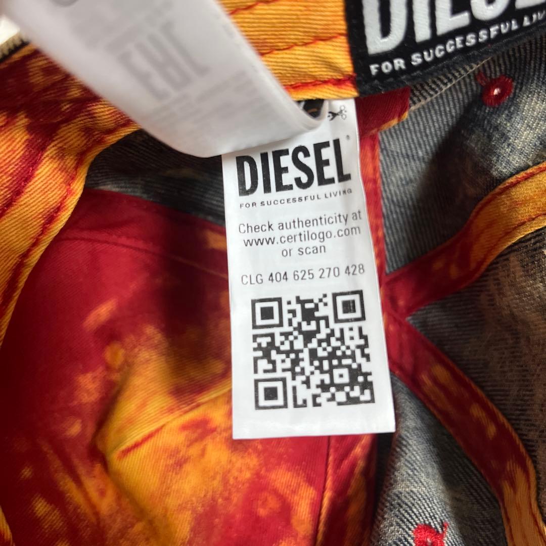 diesel デニム風ダメージキャップ Tロゴ