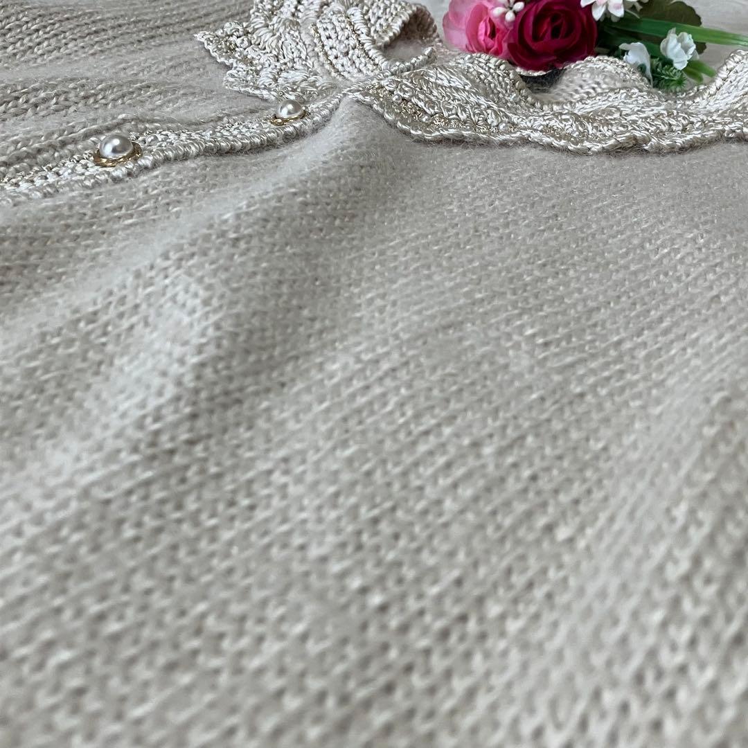 セール❣️美品✨レリアン Lelian シルク　カーディガン 13+ モヘアXL