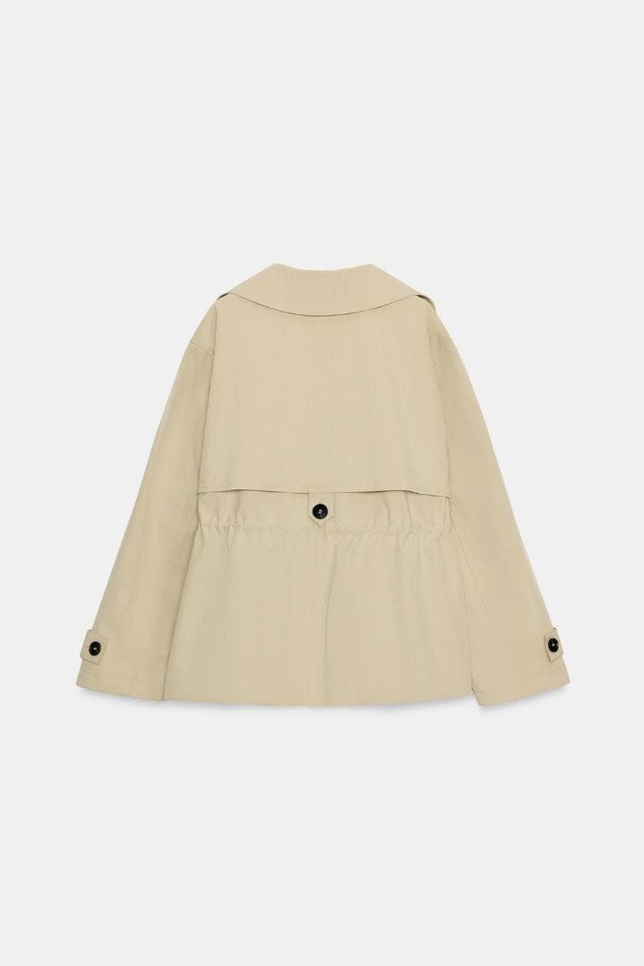 新品✨ ZARA 調節可能なウエスト ショートトレンチコート M