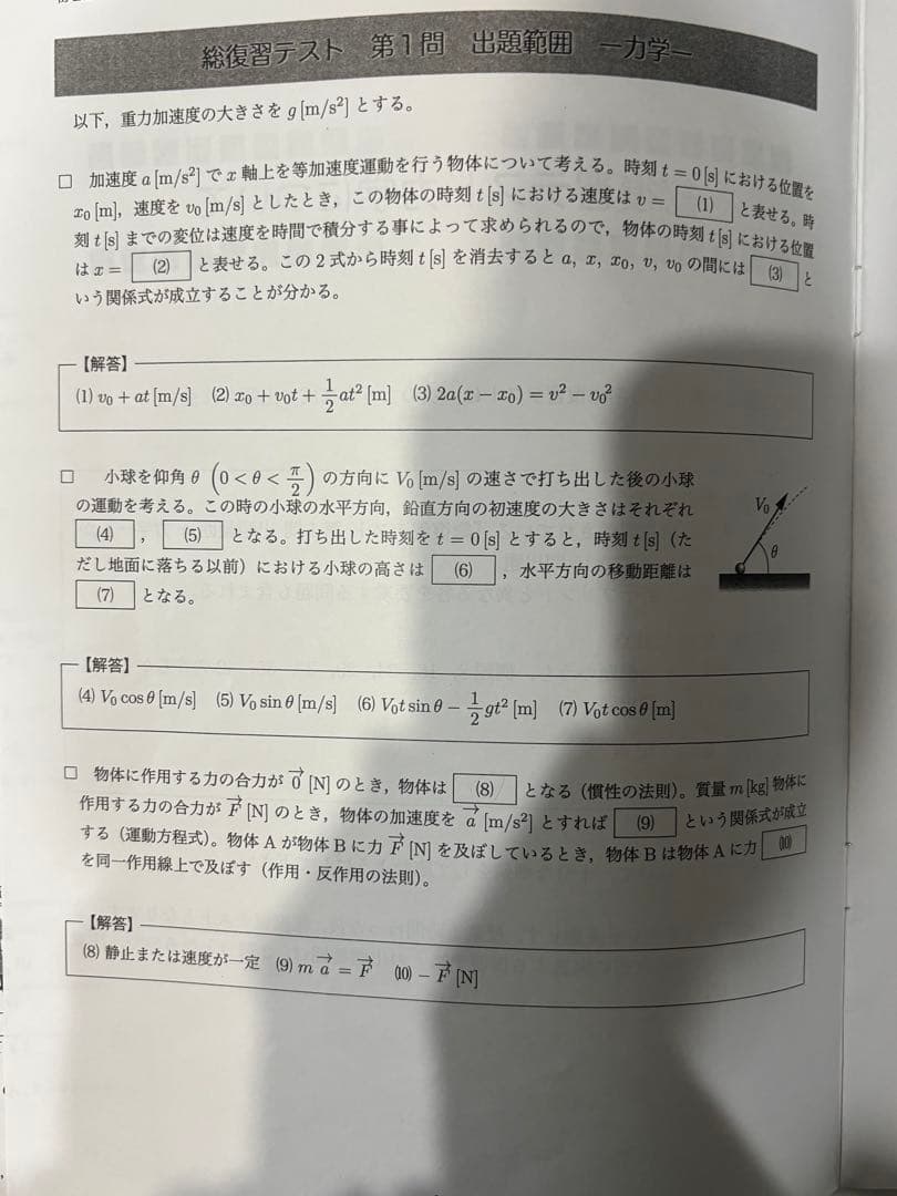 鉄緑会 高2 物理 問題集 教科書 授業資料