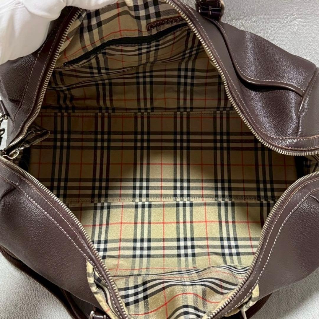 BURBERRY バーバリー ノバチェック ボストンバッグ 2way レザー