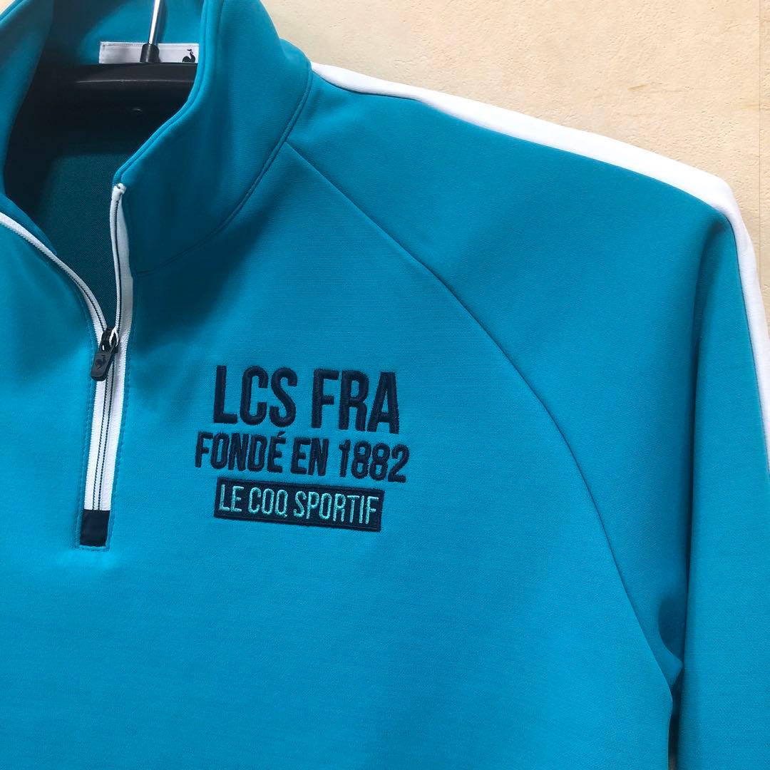 LE COQ SPORTIF メンズゴルフターコイズ ハーフジップシャツM