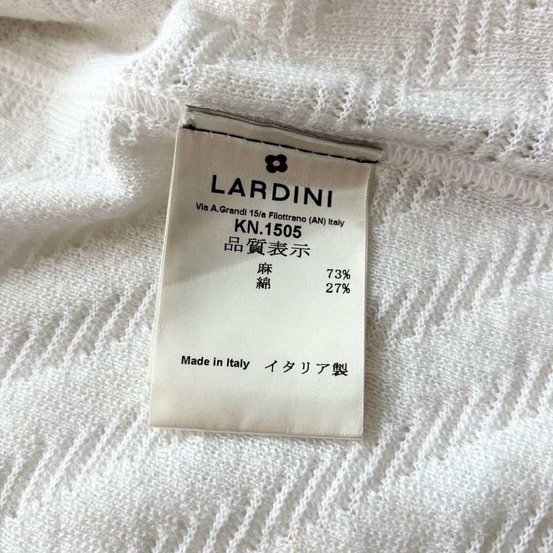 美品 ラルディーニ 現行 ダブルブレスト ニットテーラードジャケット 白 L
