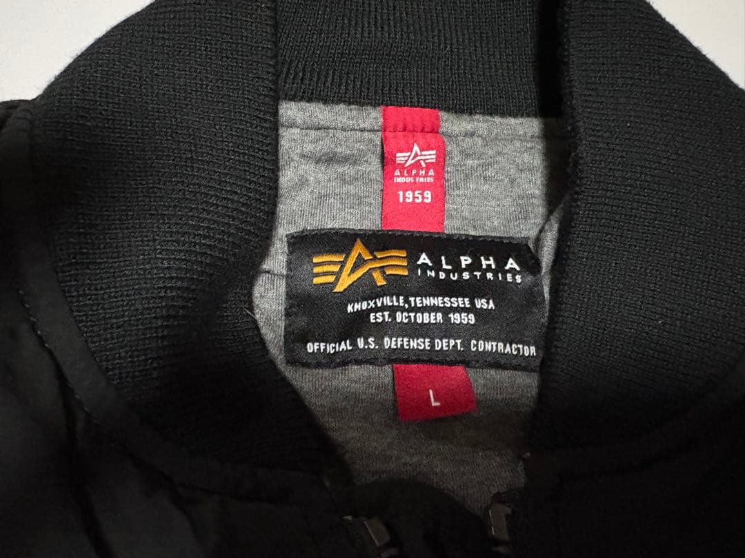 【美品】ALPHA MA-1 フライトジャケット L ブラック 人気モデル