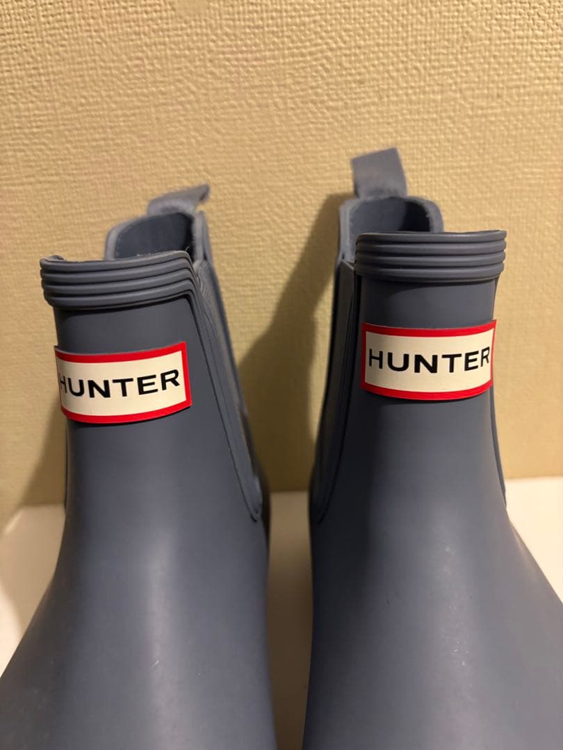 美品✴︎HUNTER ハンター ブルー サイドゴアレインブーツ チェルシー26㎝
