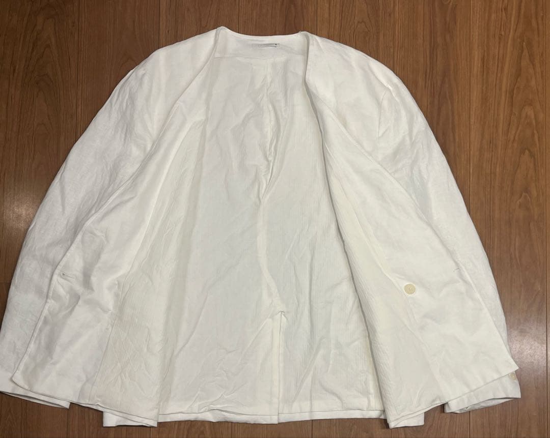 ZARA リネン 麻 ダブルブレストジャケット 白