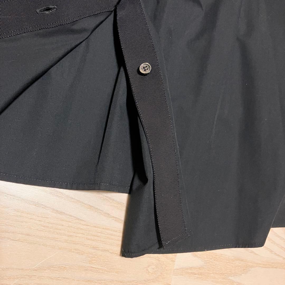 美品 sacai ドッキングワンピース　コットンニット　ポプリン　ベルテッド　黒