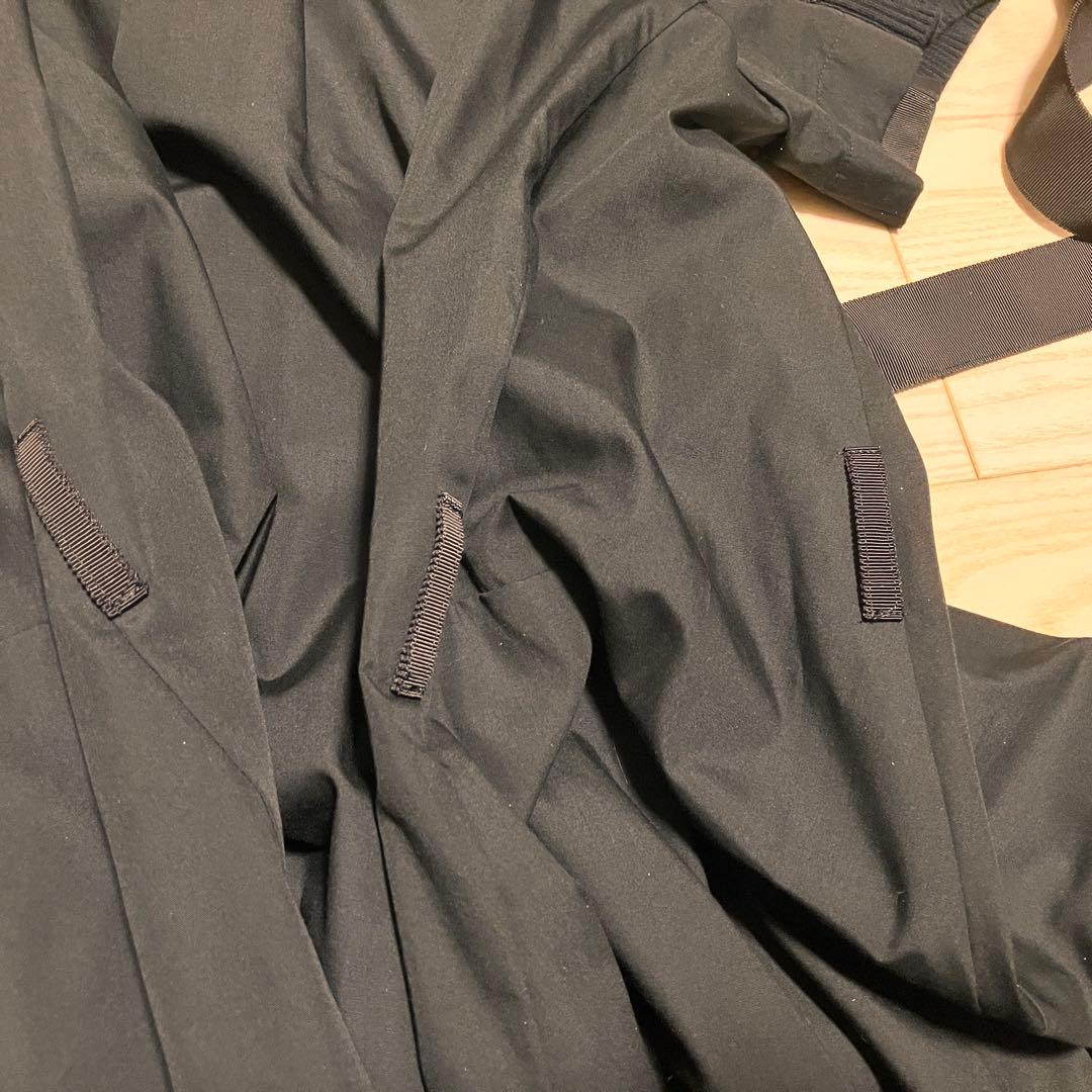 美品 sacai ドッキングワンピース　コットンニット　ポプリン　ベルテッド　黒