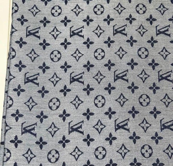 美品LOUIS VUITTON ストール グレーxネイビー140cm×