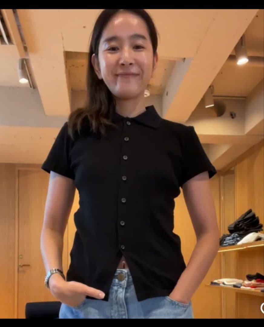 最終価格 SHISHIKUI シシクイ　POLO / BLACK 百々千晴