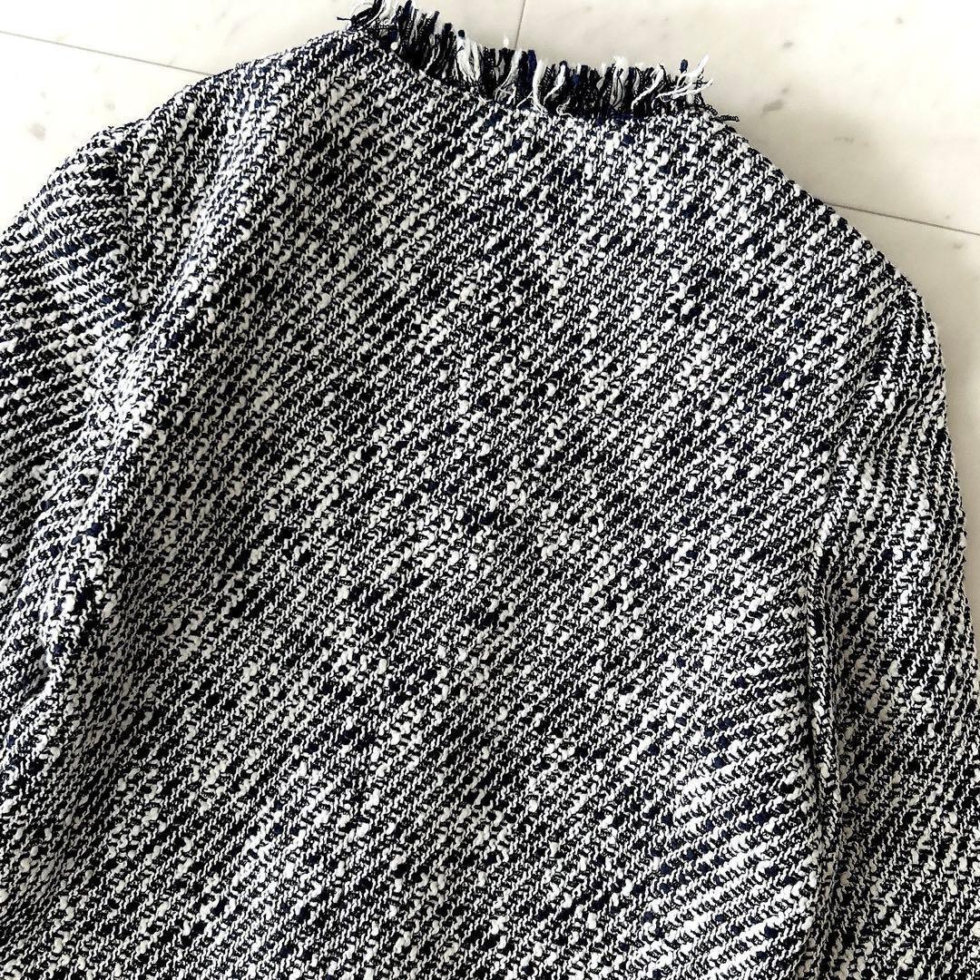 美品 アンタイトル UNTITLED ツイードコート ロング フリンジ