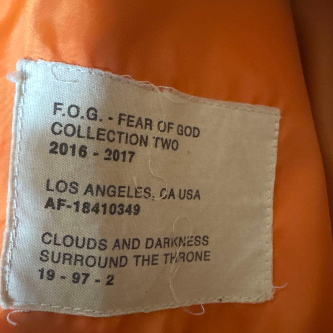 最終値下げ春物FEAR OF GOD MA-1 FOG フィアーオブゴッド　XL