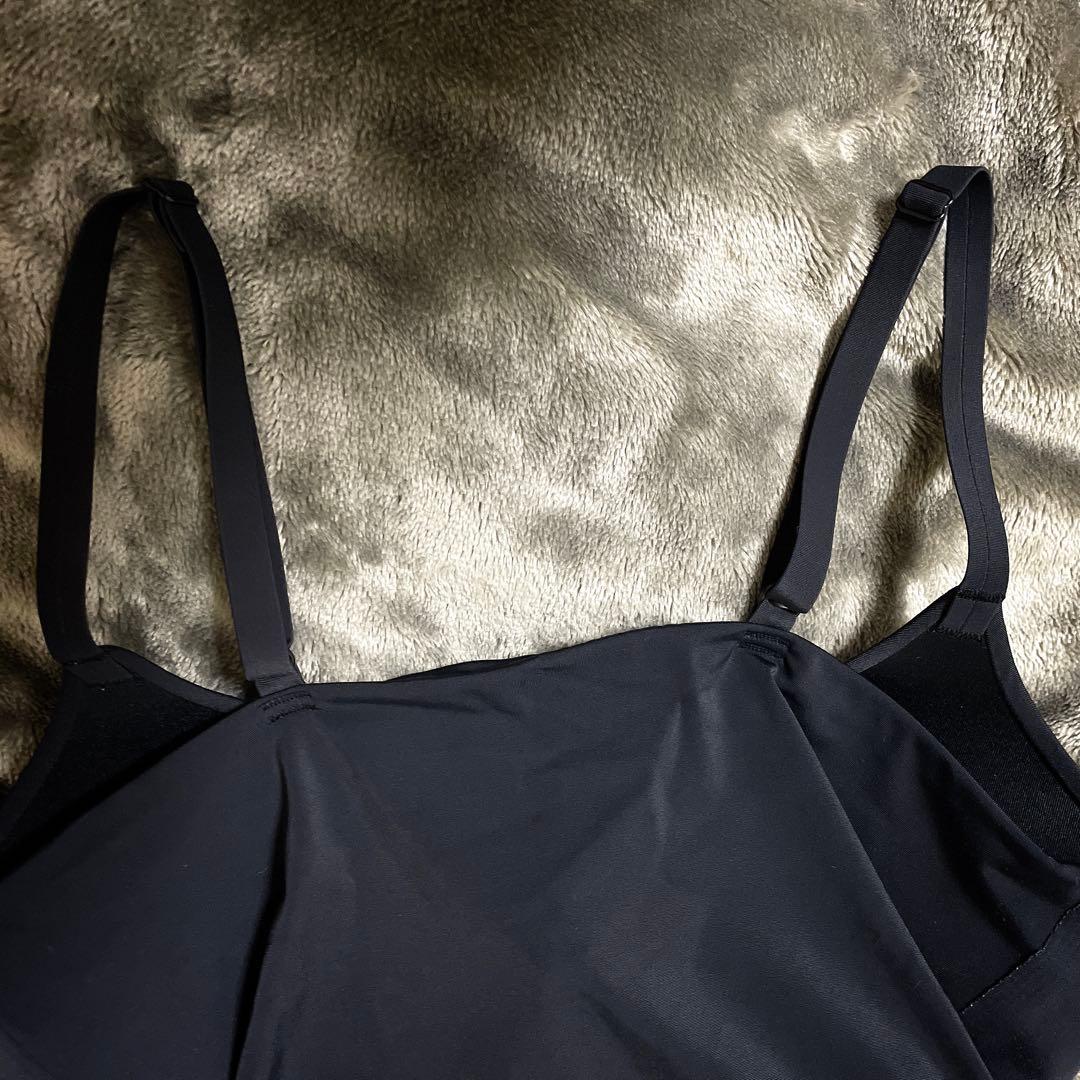 【UNIQLO】エアリズムシームレスVネックブラキャミソール 黒M 2枚セット