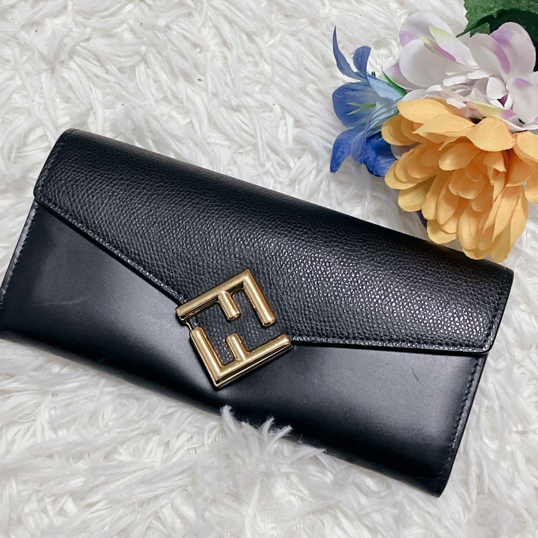 【美品】フェンディ 長財布 ダイアモンド コンチネンタル FFディテール