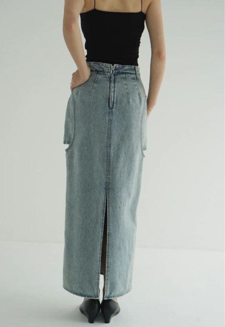 がみ クラネ CIRCLE CUT LAYERED DENIM SKIRT