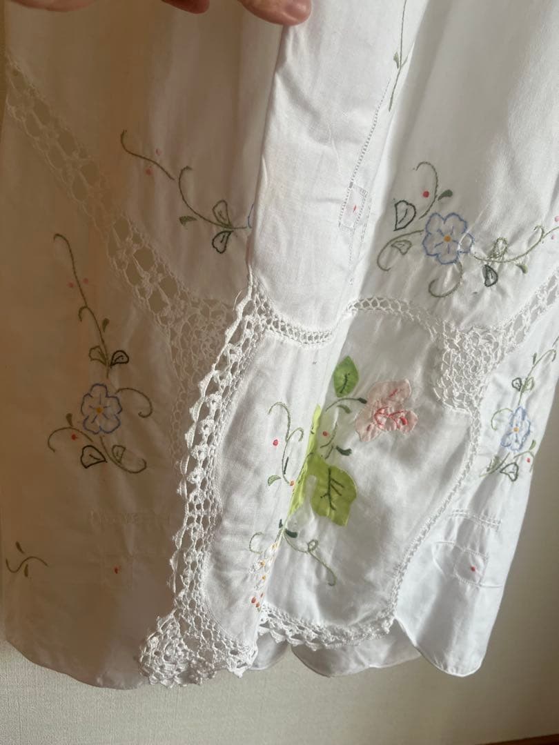 remake ハンドメイド　テーブルクロスワンピース　レース　キャミワンピ
