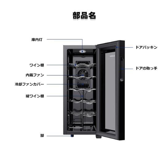 セール　新品 12本収納 ワインセラー ペルチェ静音式　縦置き横置き対応