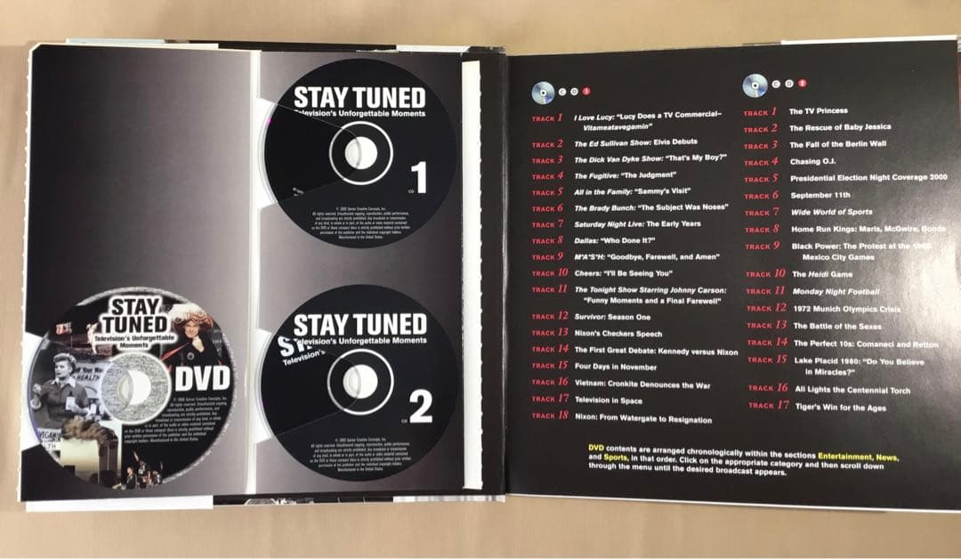 『STAY TUNED』 米国製　ハードカバー本、DVD×1枚＋CD×2枚 付属