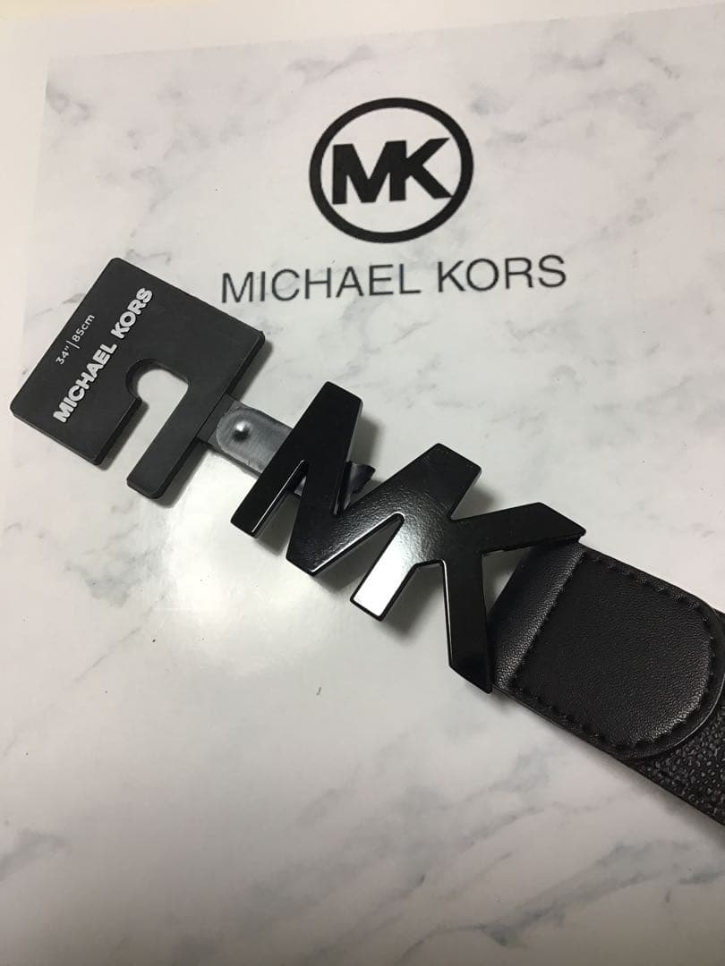新品　MICHAEL KORS マイケルコース　ロゴバックル　レザーベルト34“