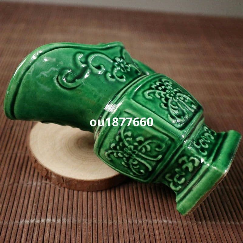 清乾隆緑釉レリーフ酒爵 景徳鎮 陶磁器 装飾品 現代工芸品 美術品 置物