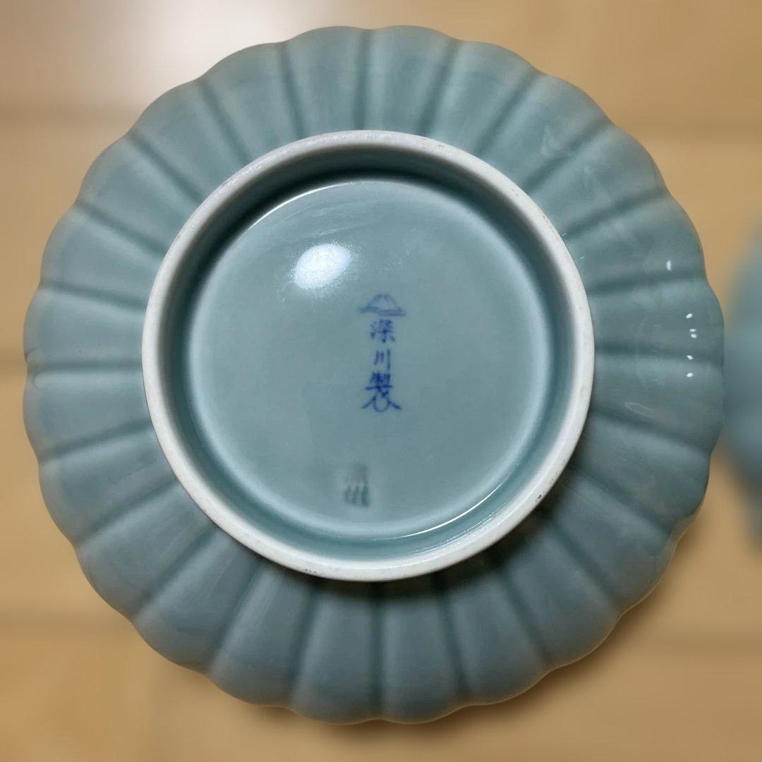 400 深川製磁　青磁　菊割鉢　3つセット