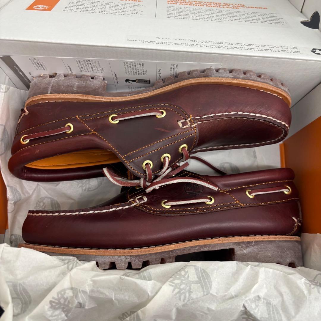 定番 Timberland 3 eye モカシン レザーシューズ 26