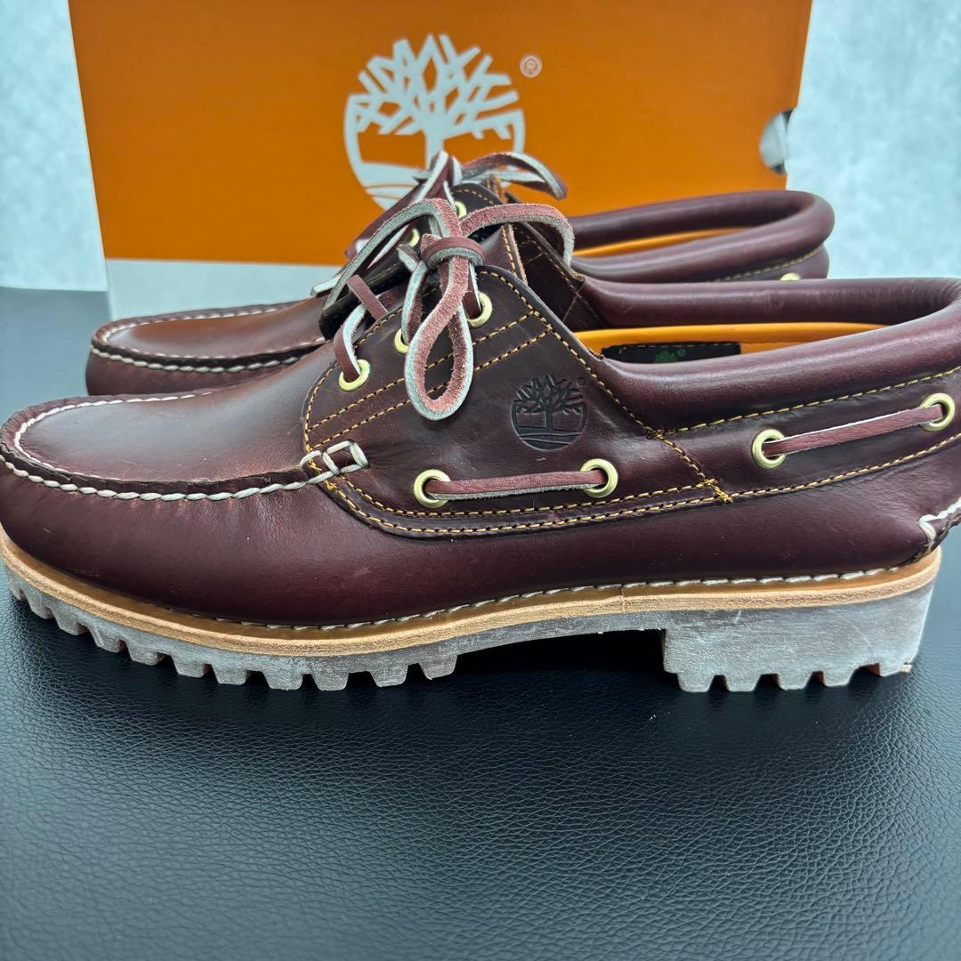 定番 Timberland 3 eye モカシン レザーシューズ 26