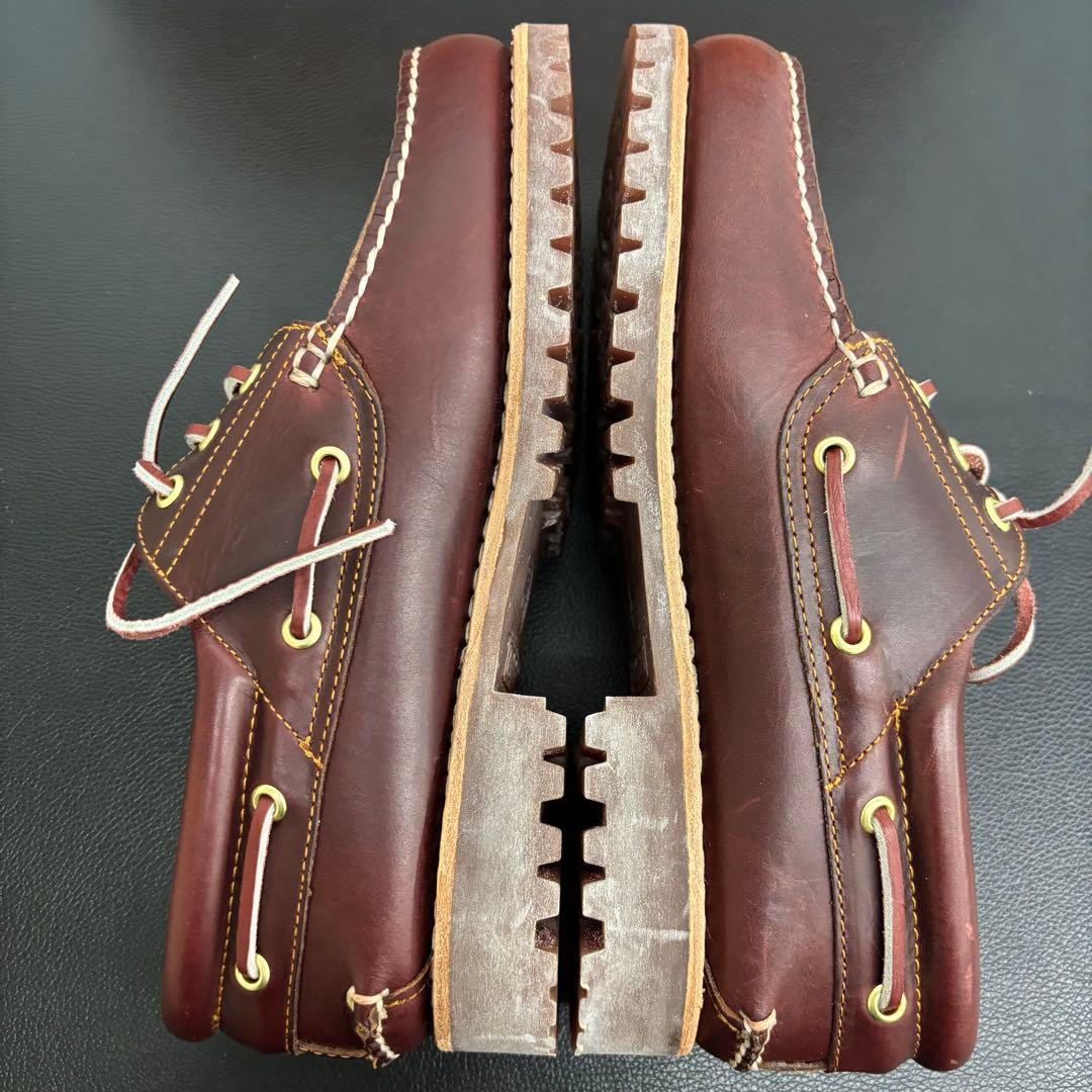 定番 Timberland 3 eye モカシン レザーシューズ 26