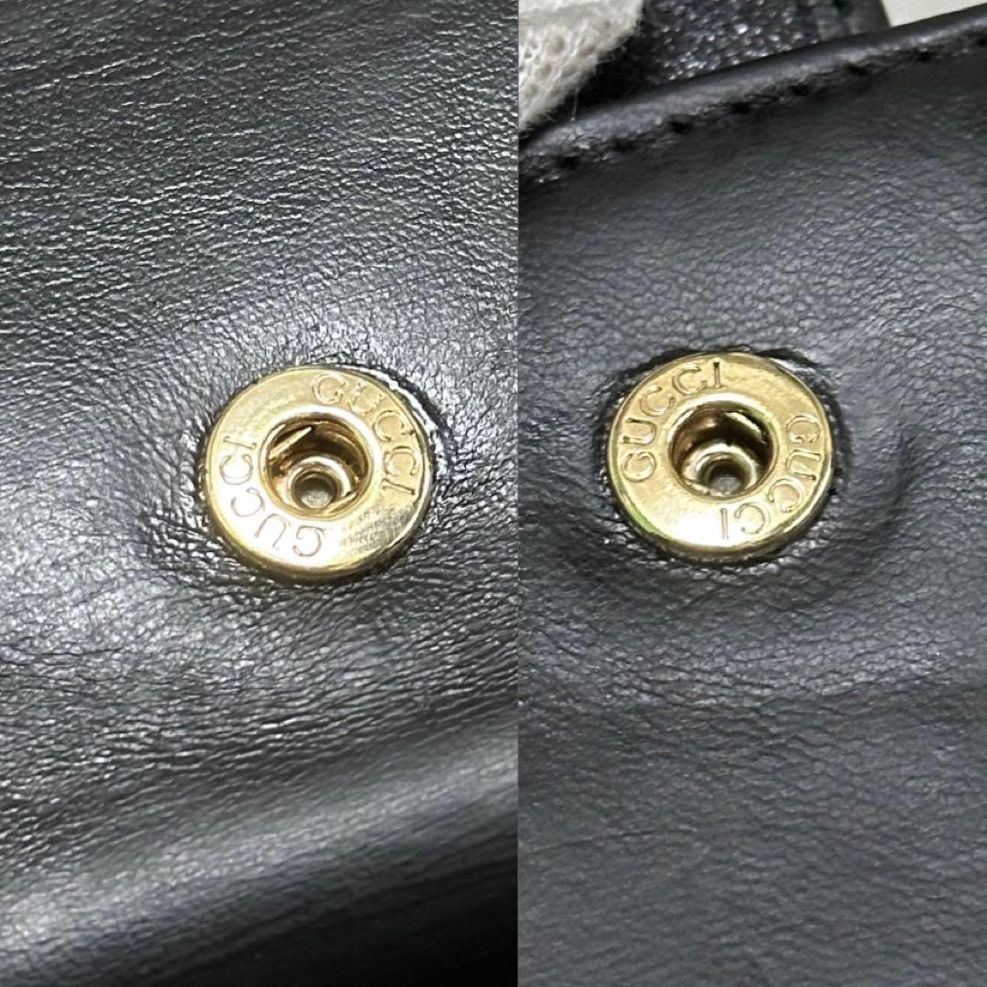 GUCCI グッチ　折り財布　インターロッキング　GG ブラック　Wホック