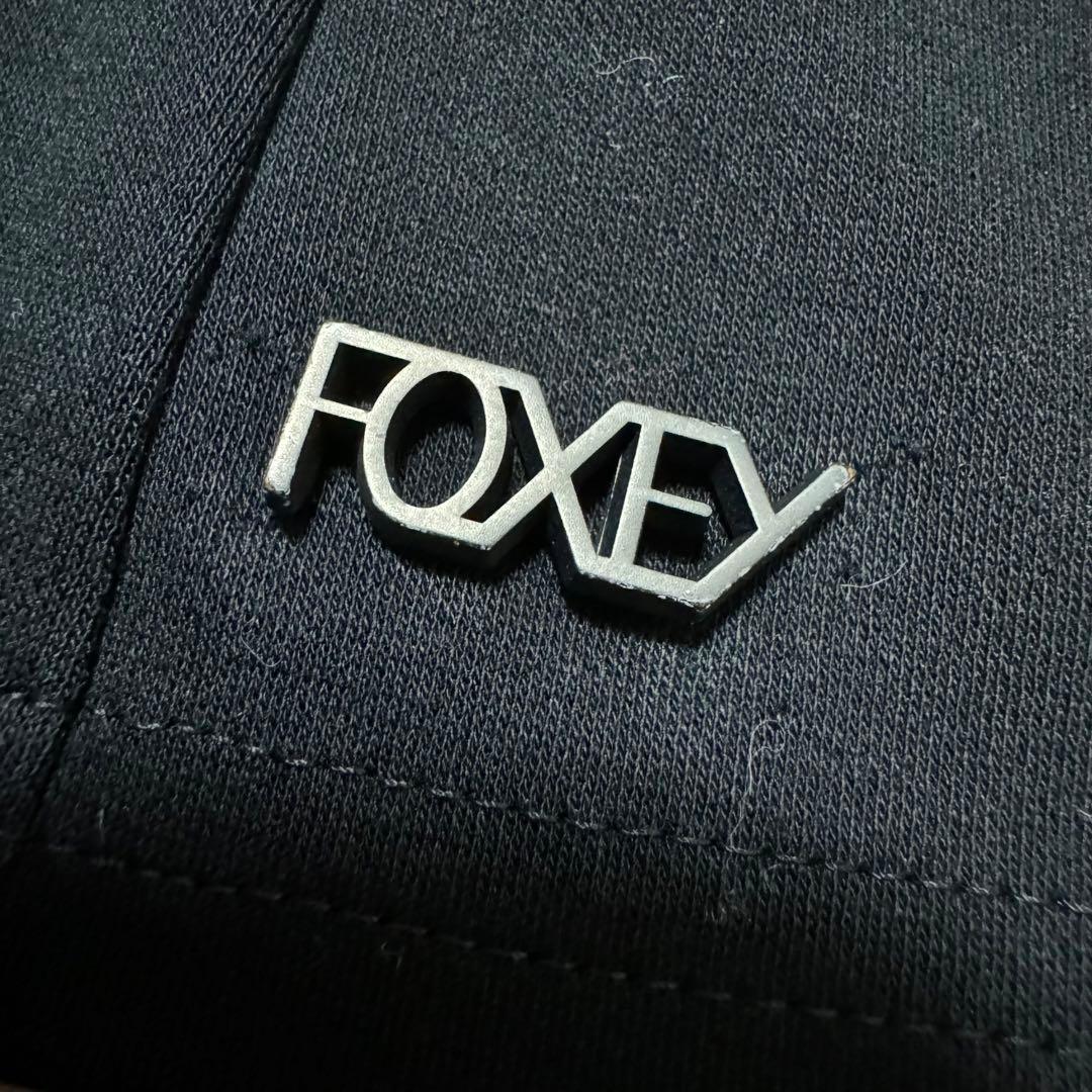 【美品】FOXEY フォクシー ブラック パフスリーブ 半袖ポロシャツ