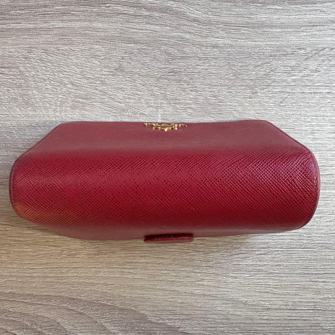 【正規品】PRADA 二つ折り財布 ピンク サフィアーノレザー