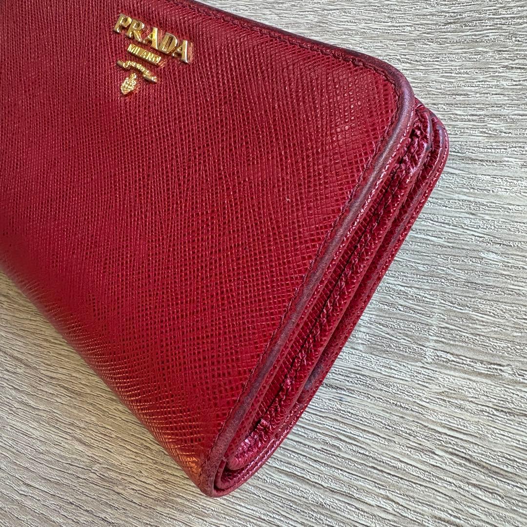 【正規品】PRADA 二つ折り財布 ピンク サフィアーノレザー