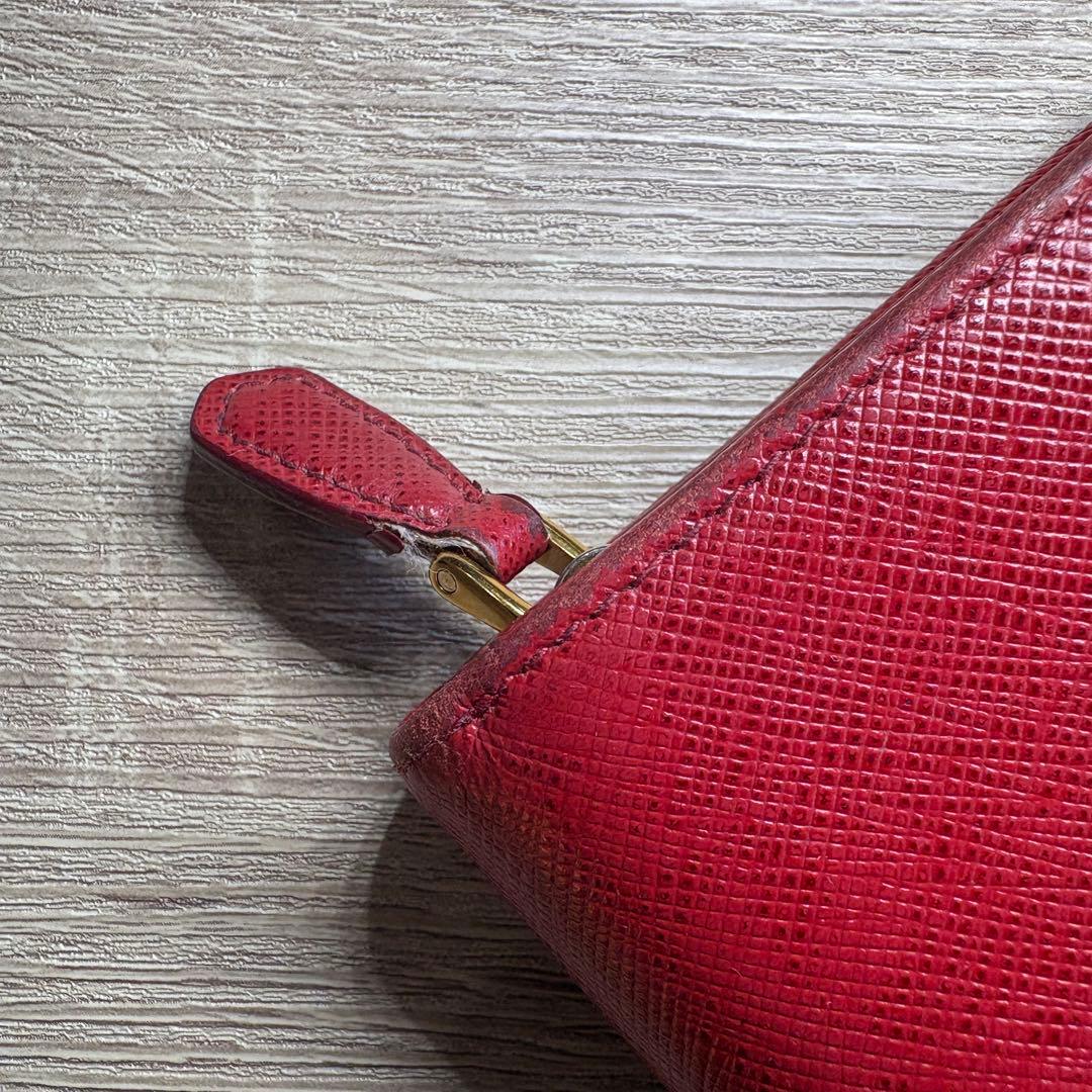 【正規品】PRADA 二つ折り財布 ピンク サフィアーノレザー