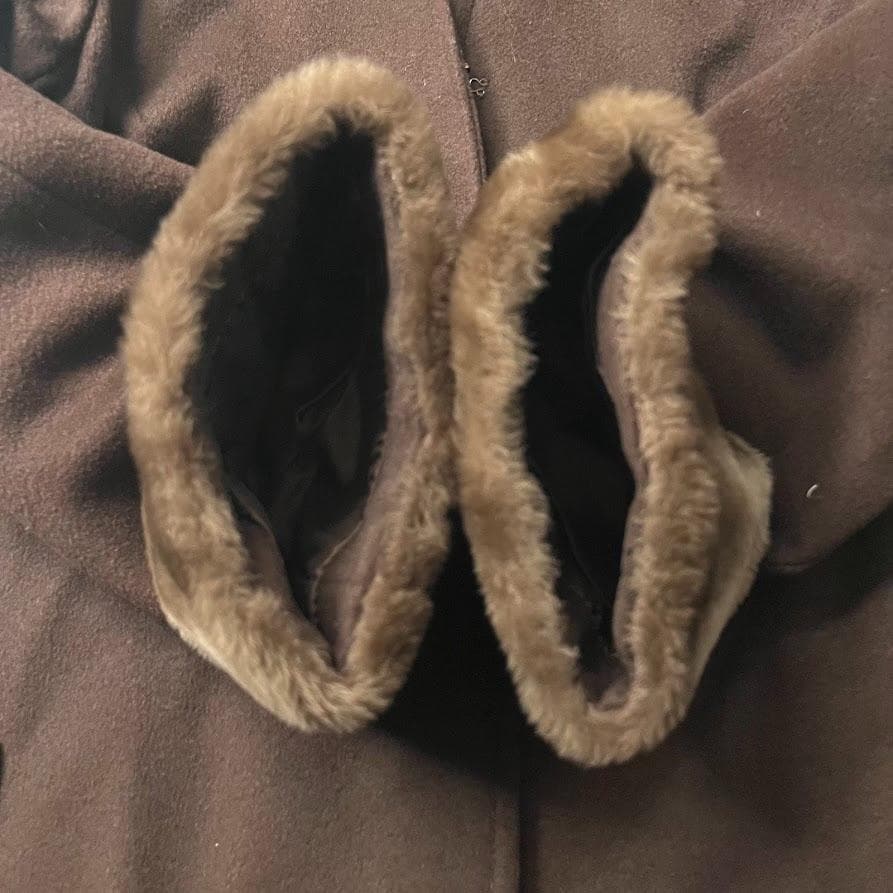 【高級】MaxMara 白タグ カシミヤ100% ロングコート ファー袖 40