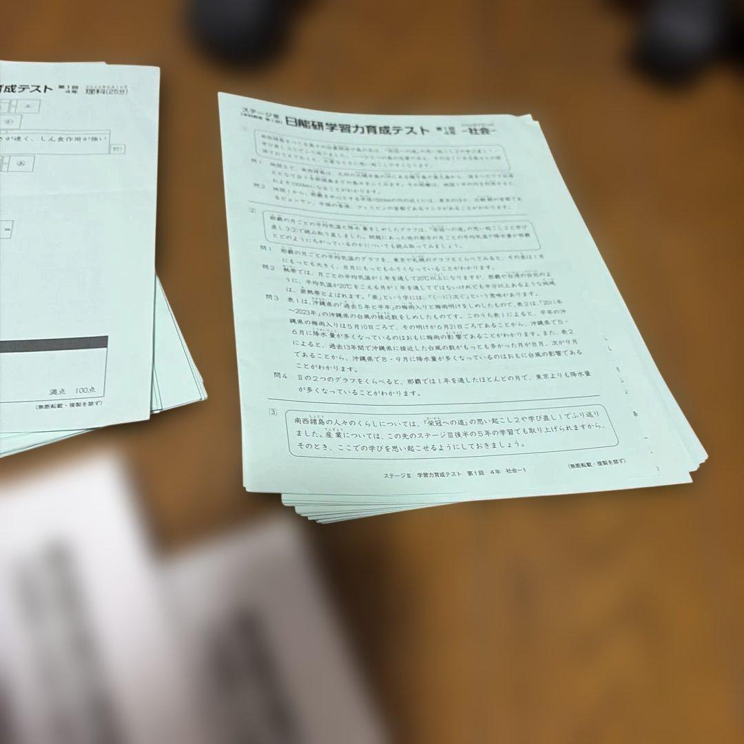 日能研　学習力育成テスト　後期1回から9回　2024年度