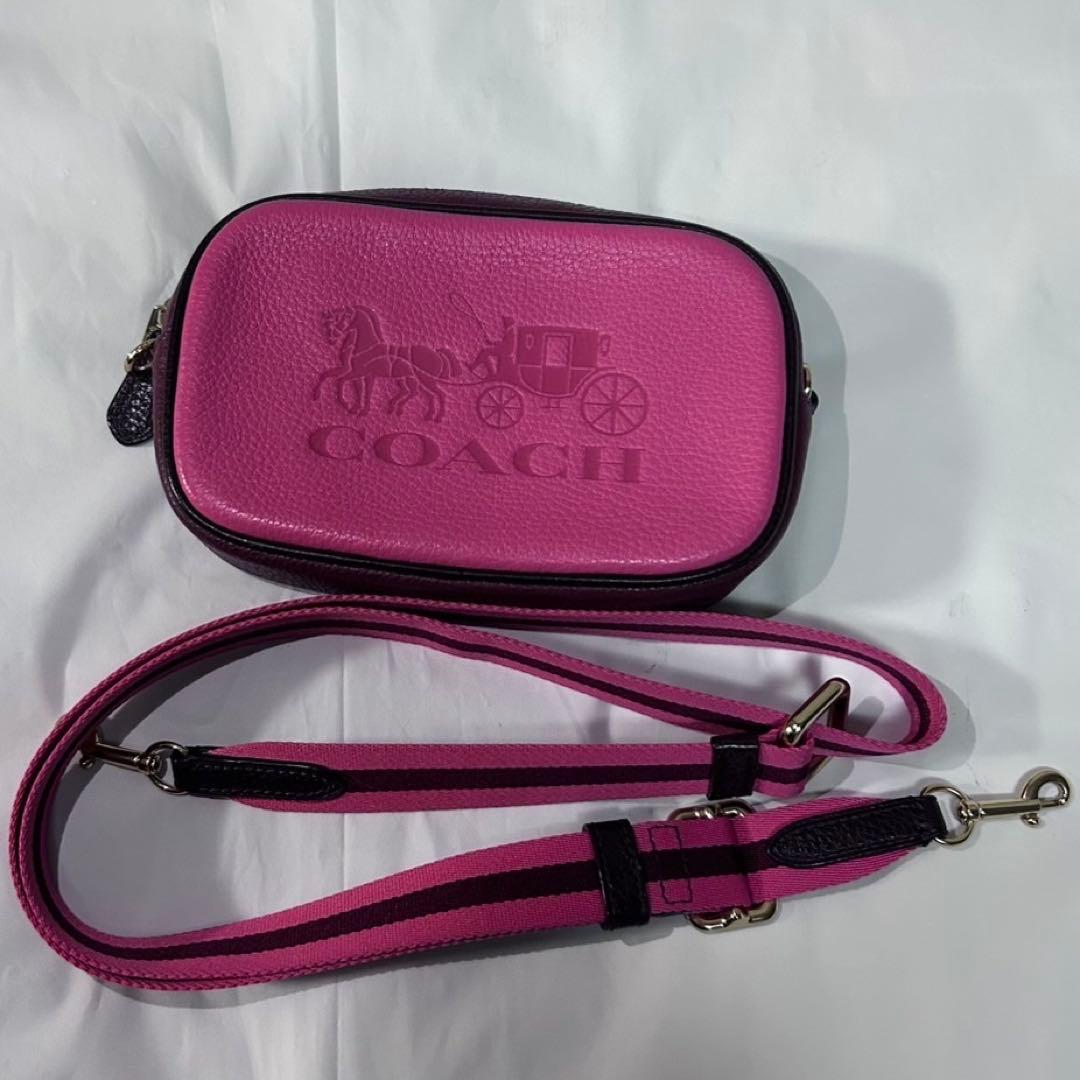 【美品】コーチ ジェスベルトバッグ ピンク ショルダー ポーチ COACH