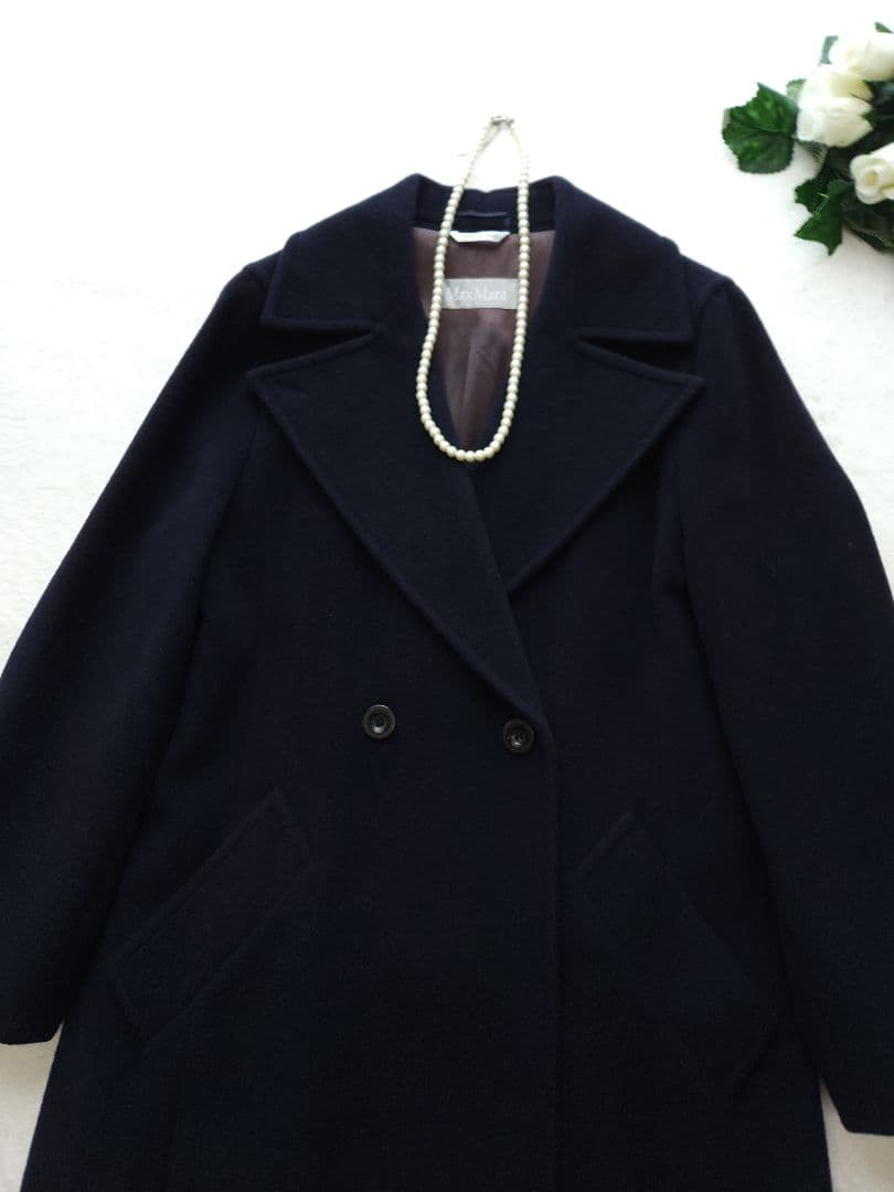 MaxMara 高級ロングコート 26万 Schurwolle *若干訳有り