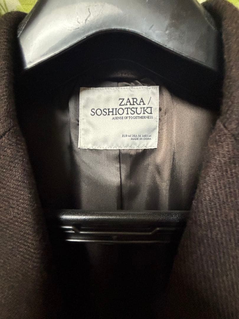 ZARA SOSHIOTSUKIフルリネンダブルブレストジャケット ブラウン