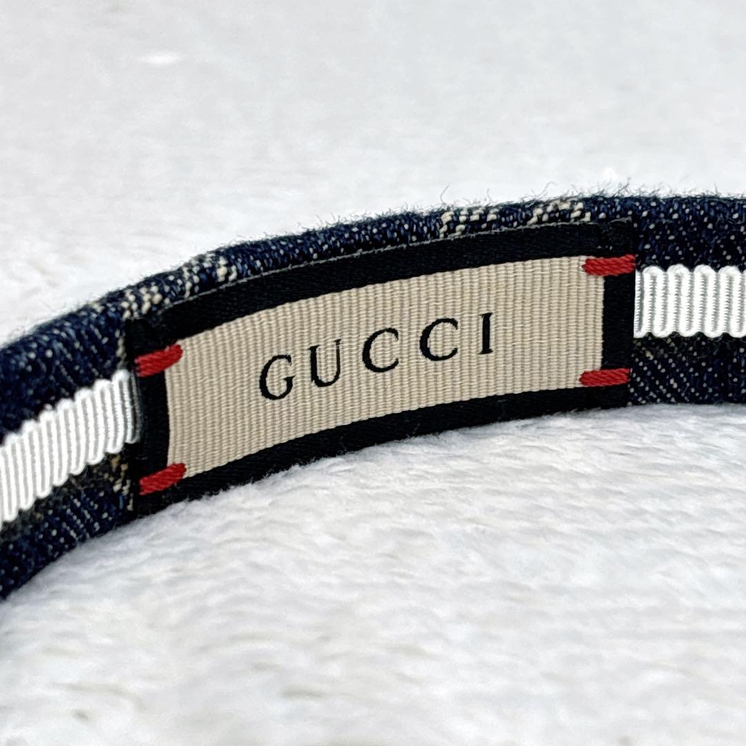 一級品✨GUCCI グッチ デニム生地　GGキャンバス カチューシャ