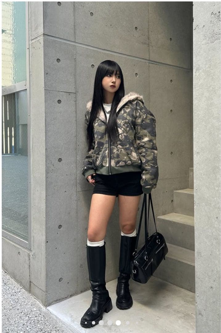 y2k 迷彩 ファー付き ジャケット アウター KsG