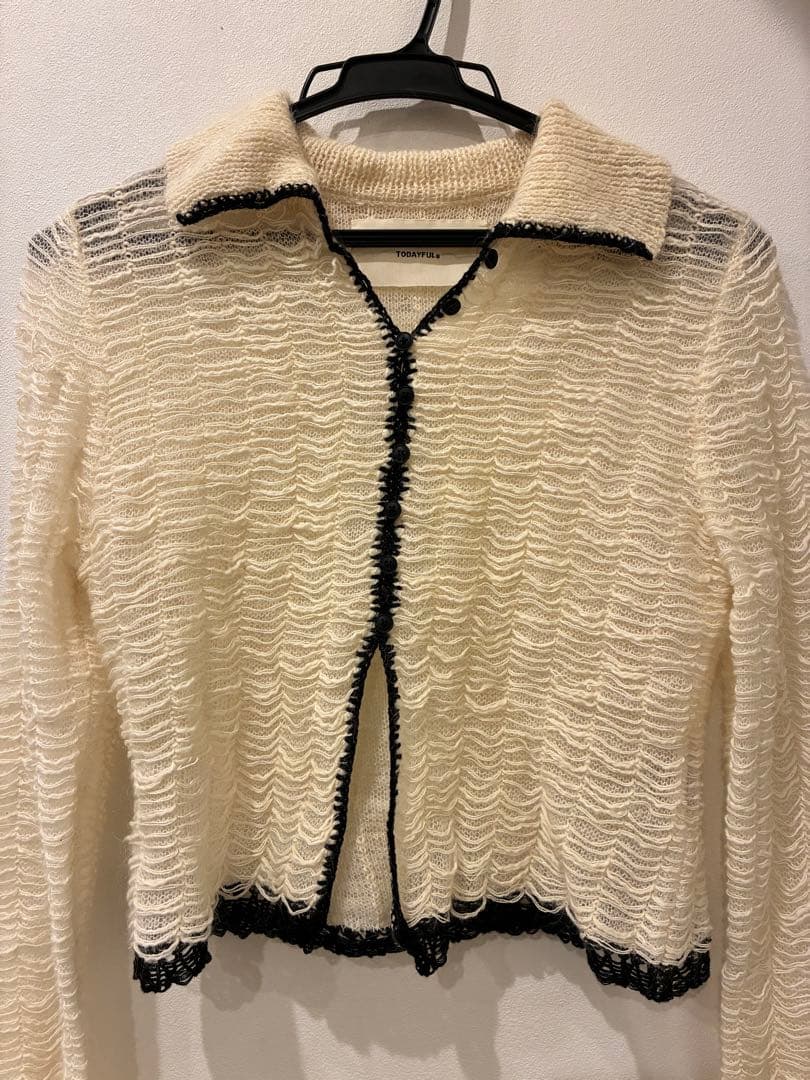【美品】TODAYFUL Mesh Jacquard Knitshirts