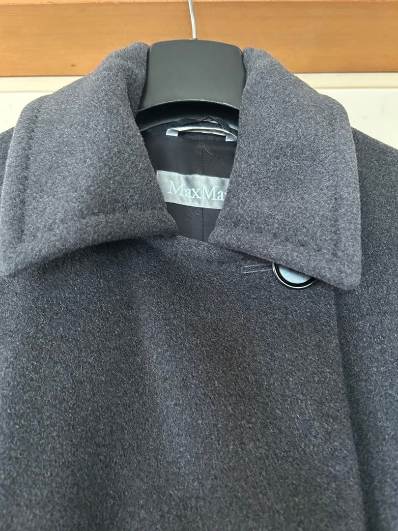 Max Mara ダークグレー ロングコート　訳あり品
