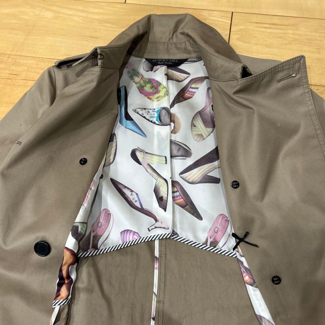 ポール スミス BLACK LABEL美品 42コート ベルト 付ライトカーキ