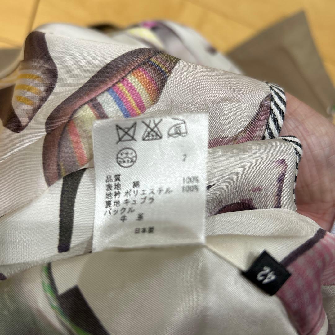 ポール スミス BLACK LABEL美品 42コート ベルト 付ライトカーキ