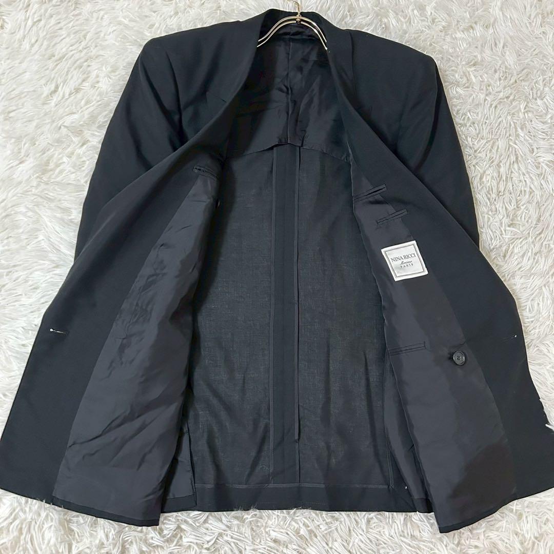 ［良品］NINA RICCI ダブルブレストテーラードジャケット ブラック