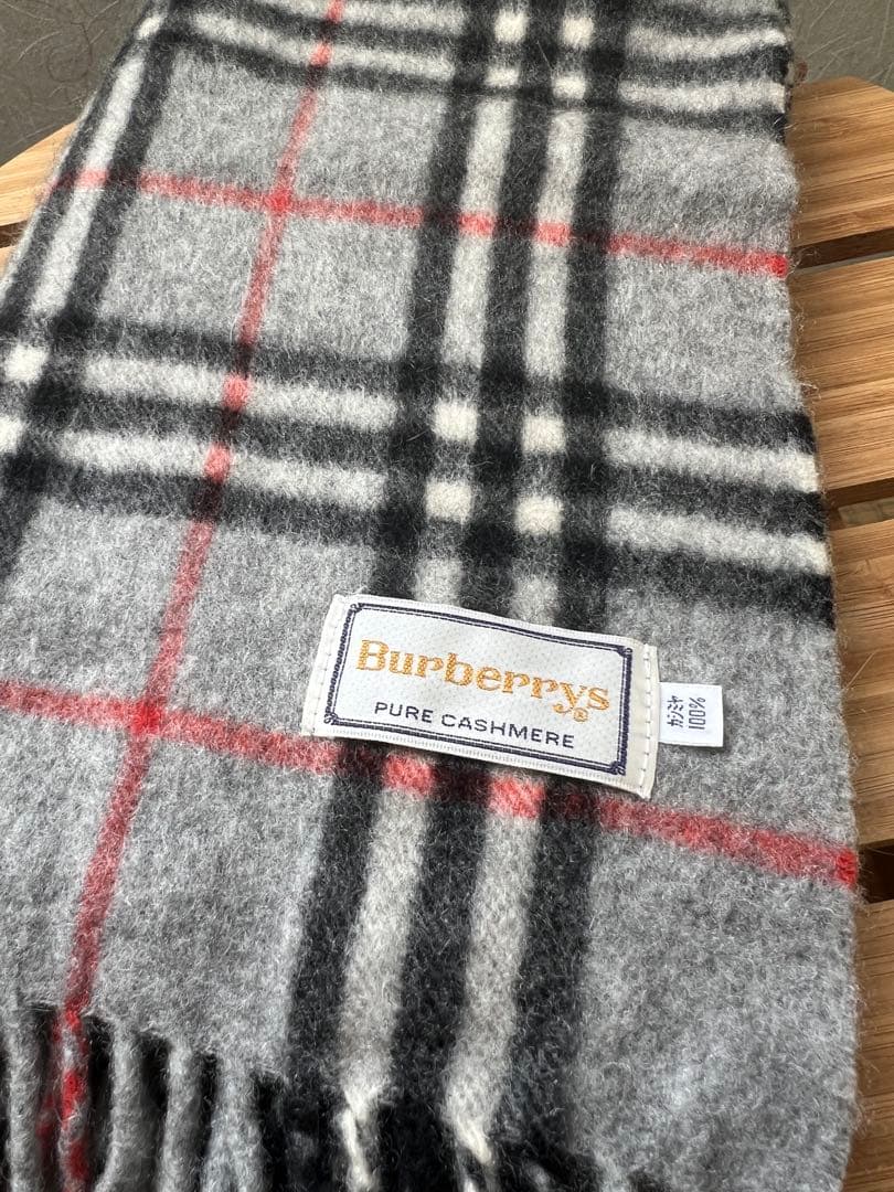 【極美品】Burberry バーバリー　ノバチェック　カシミヤ　マフラー　グレー