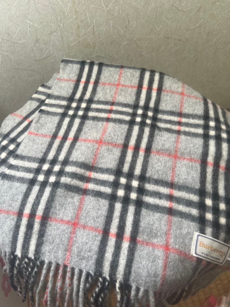 【極美品】Burberry バーバリー　ノバチェック　カシミヤ　マフラー　グレー