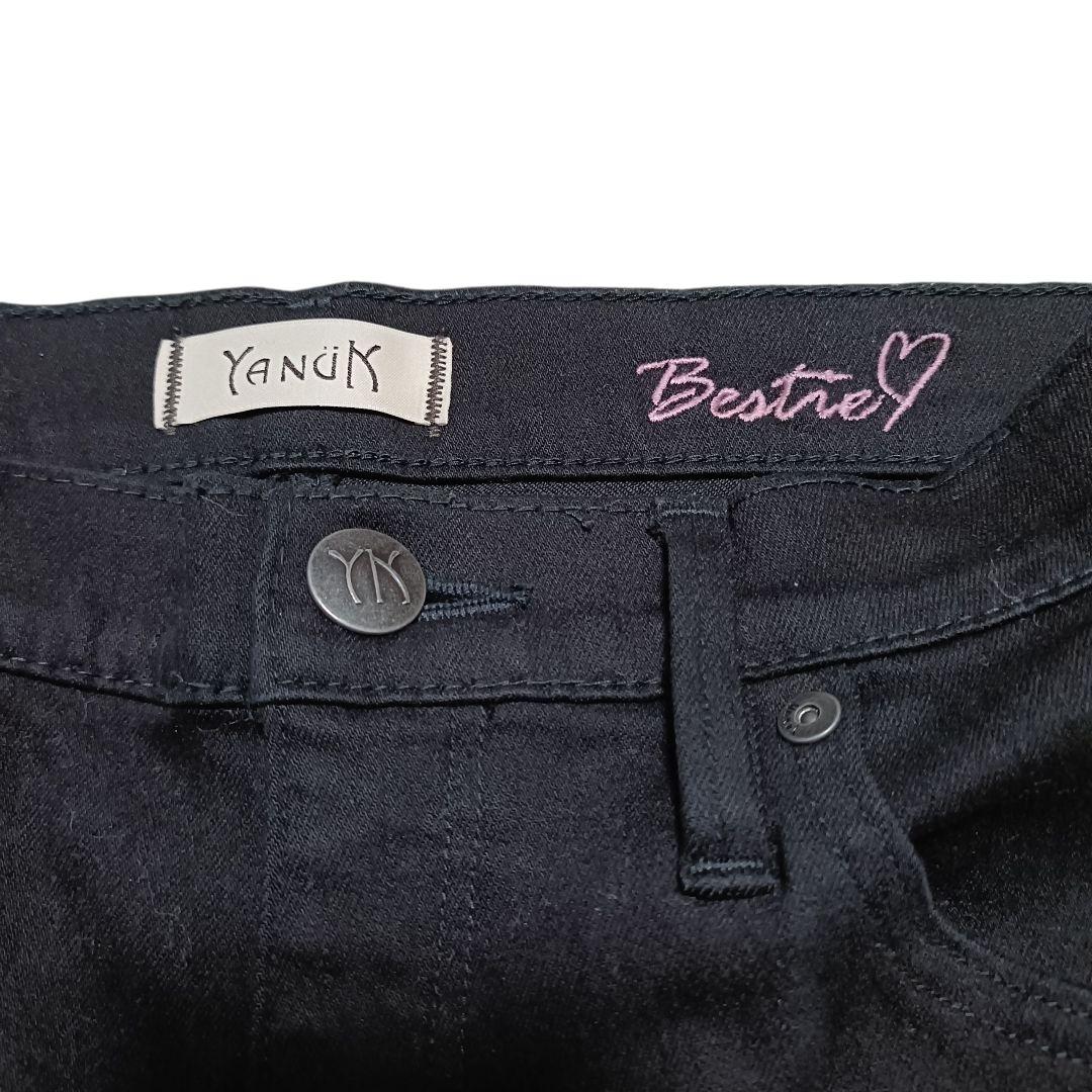 【極美品】ヤヌーク Bestie 野沢和香コラボスキニーデニム ブラック 24